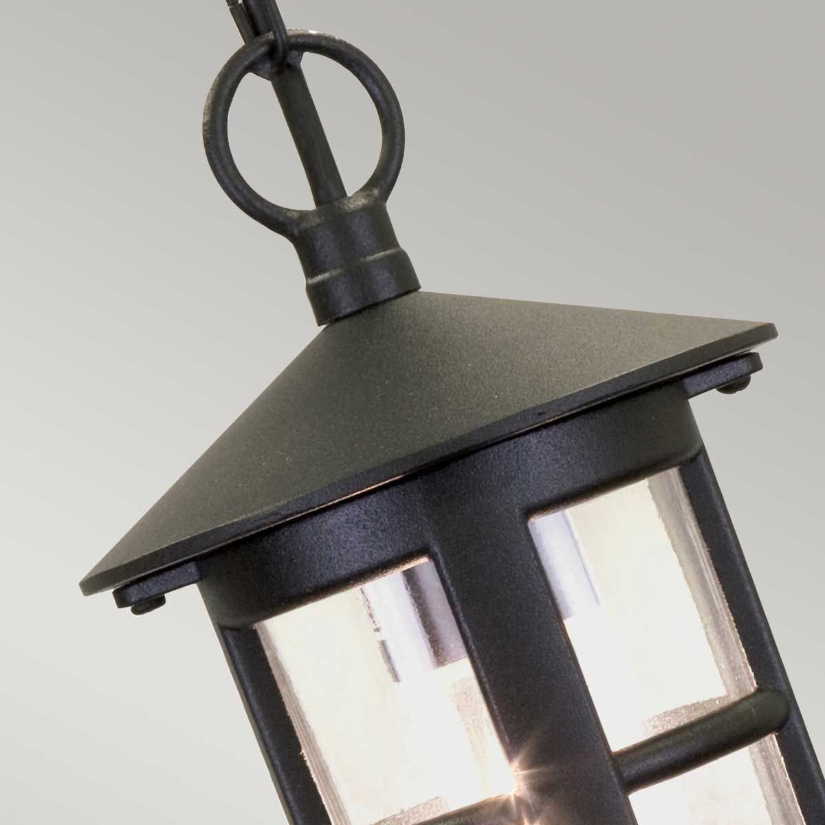 Hereford 1 Light Chain Lantern - Black IP43 E27