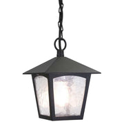 York 1 Light Porch Chain Lantern - Black IP23 E27