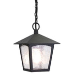 York 1 Light Porch Chain Lantern - Black IP23 E27