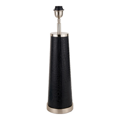 Laurence Crocodile/Tan Leather Table Lamp  - Base Only