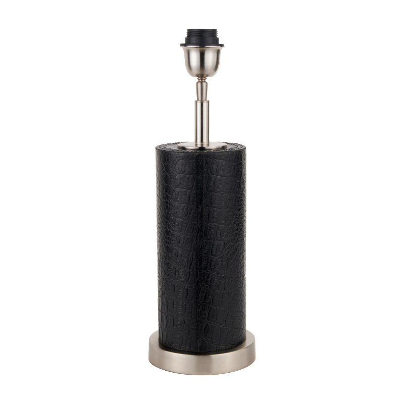 Laurence Crocodile/Tan Leather Table Lamp  - Base Only