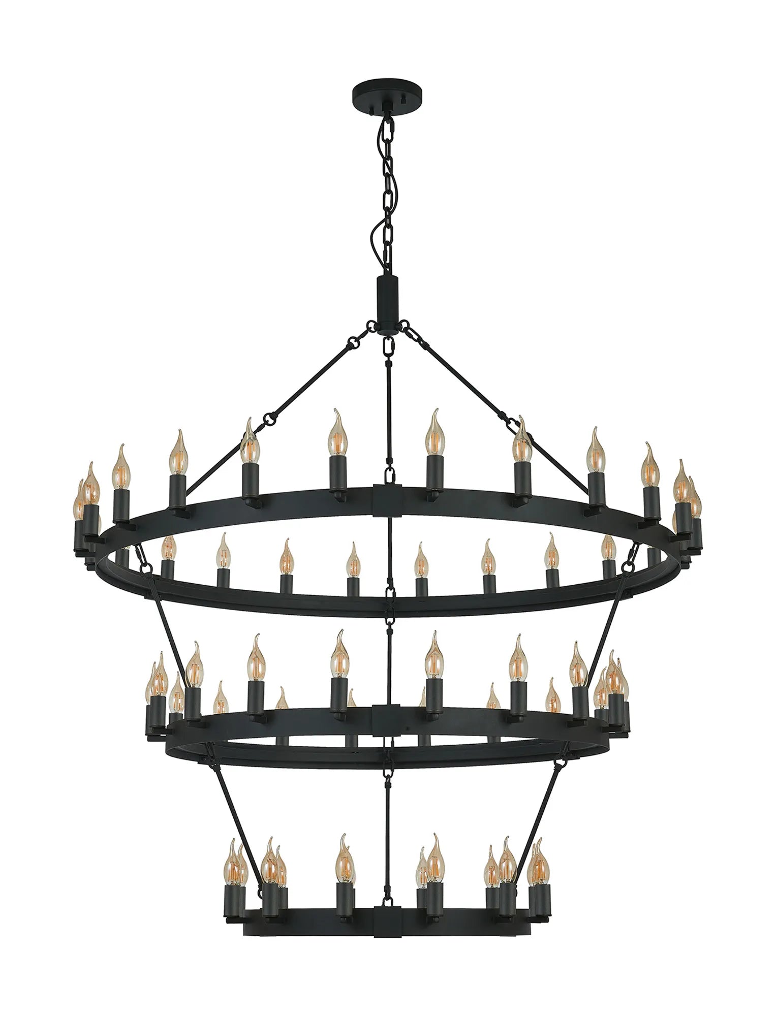 Blare 3 Tier 42/54 Light Chandelier- Various Finishes