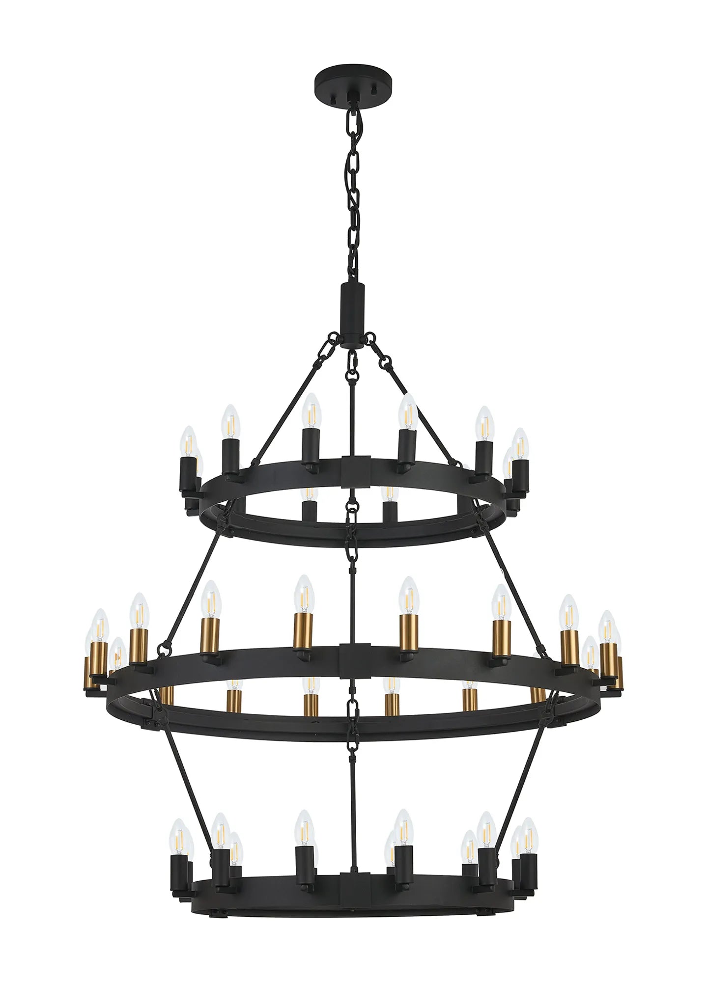 Blare 3 Tier 42/54 Light Chandelier- Various Finishes