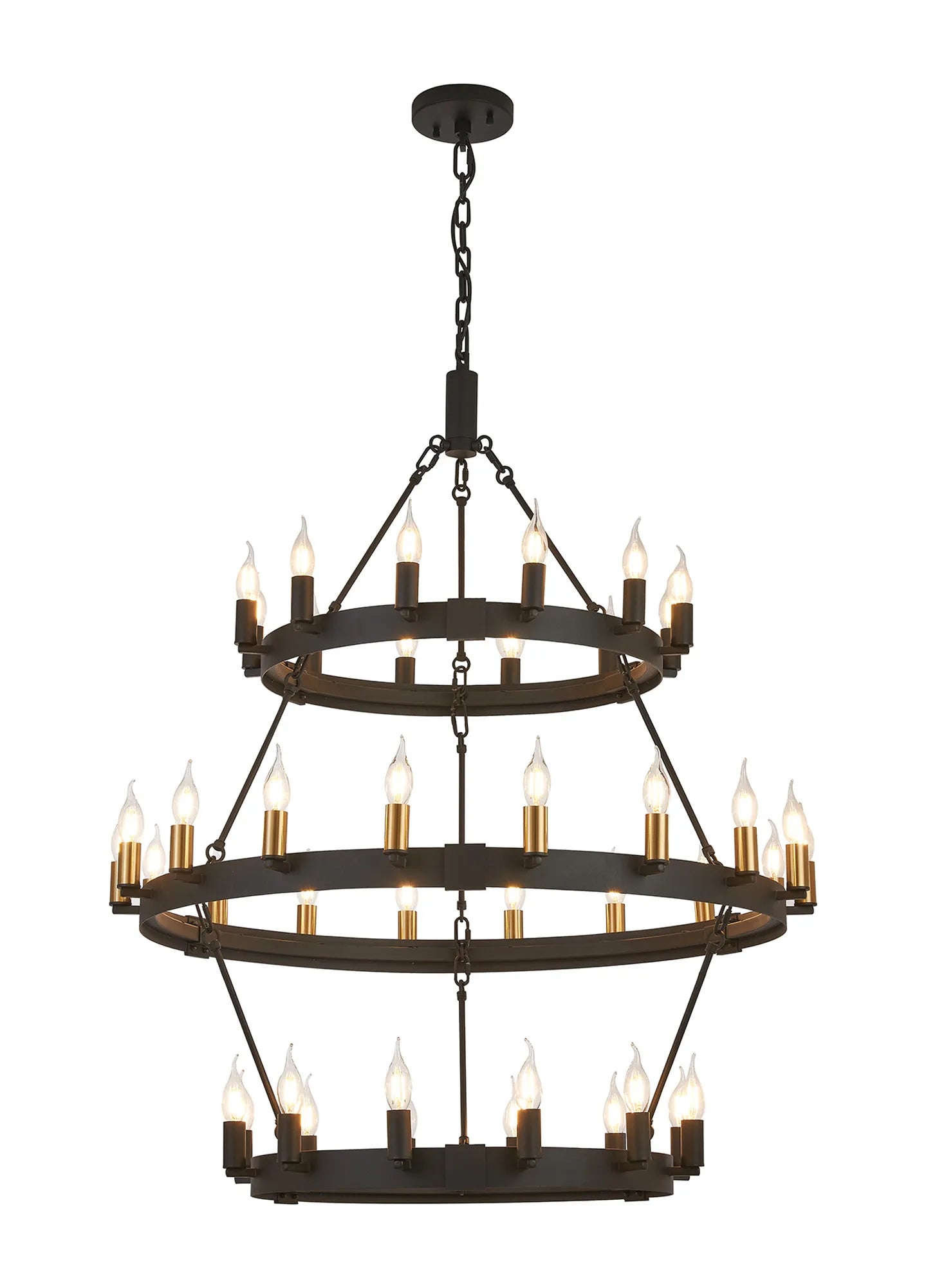Blare 3 Tier 42/54 Light Chandelier- Various Finishes
