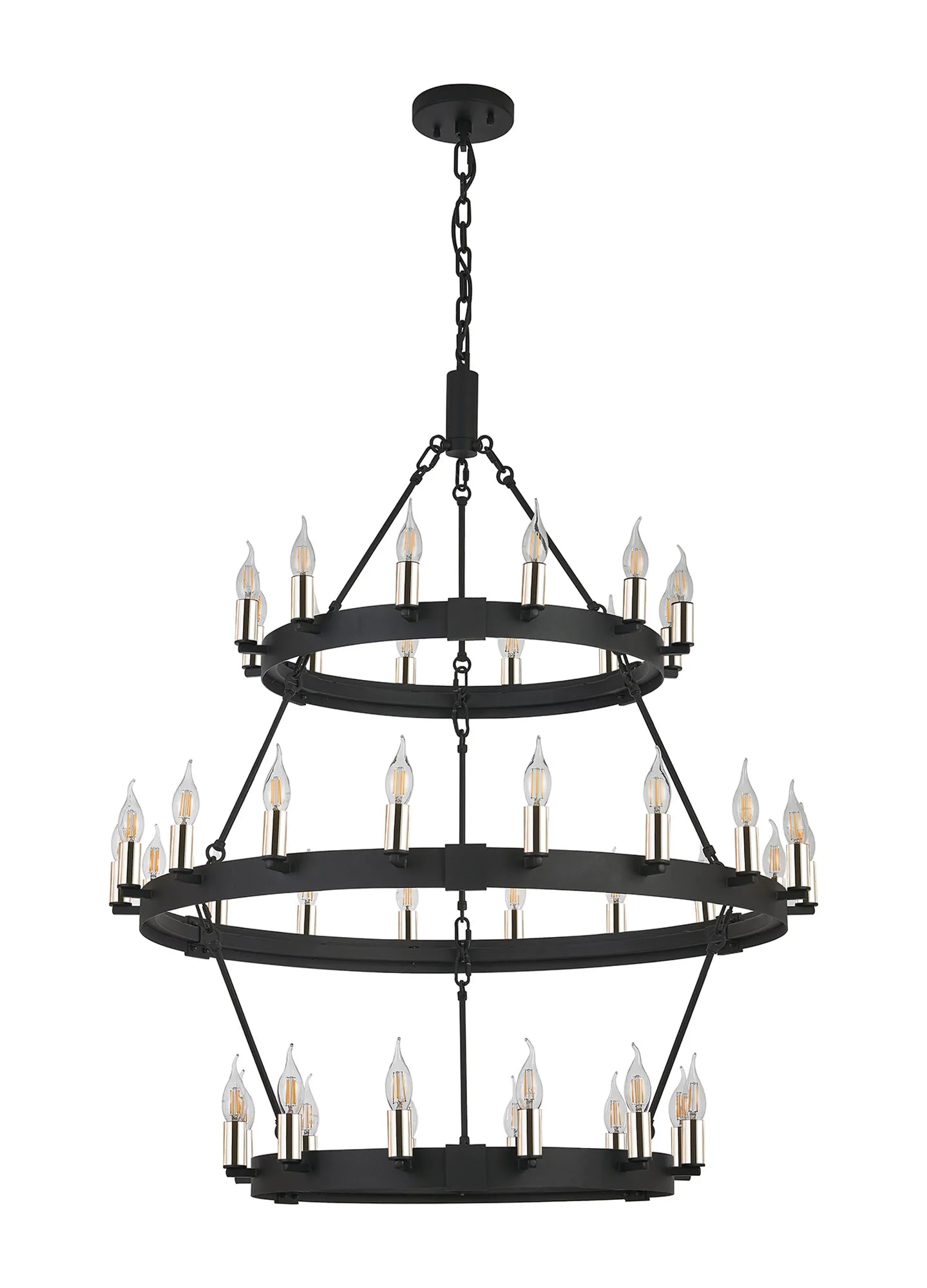 Blare 3 Tier 42/54 Light Chandelier- Various Finishes