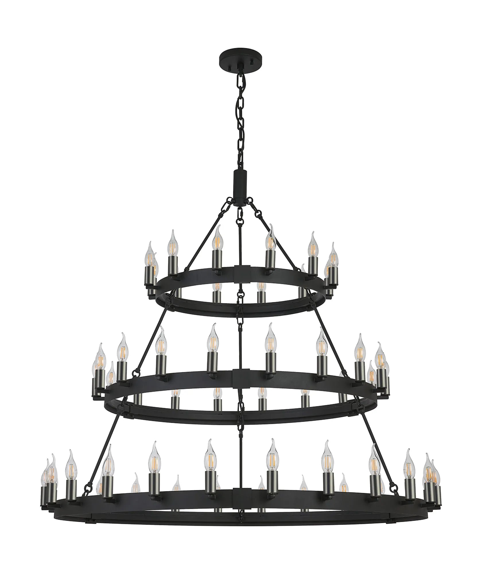 Blare 3 Tier 42/54 Light Chandelier- Various Finishes