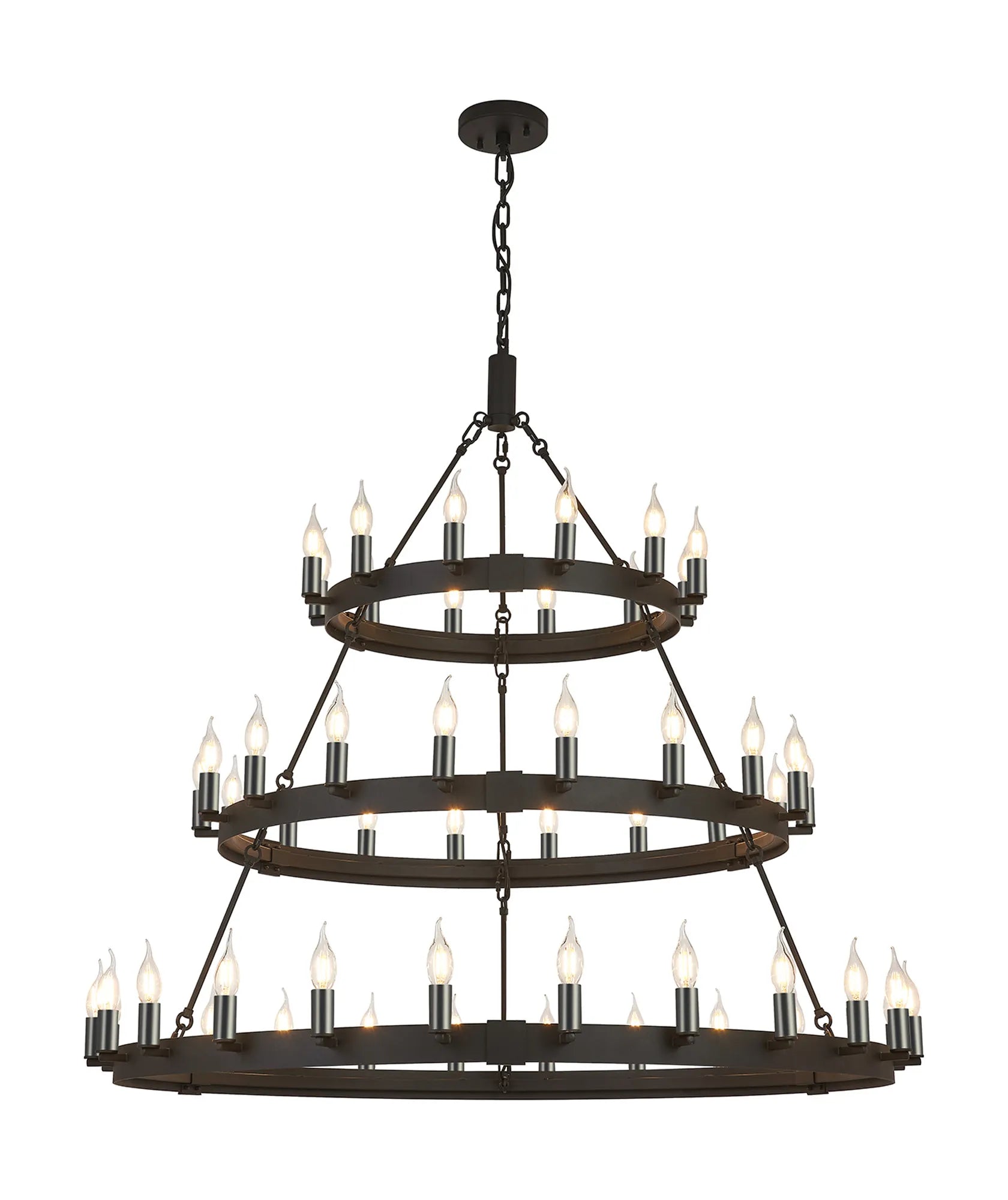 Blare 3 Tier 42/54 Light Chandelier- Various Finishes