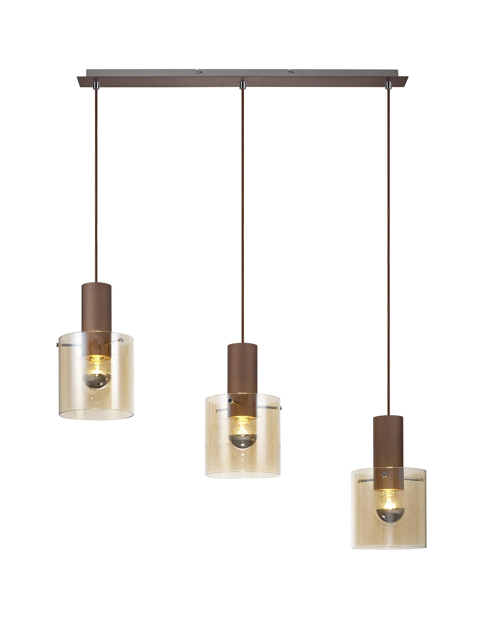 Hailey Linear Pendant, 3 Light Adjustable E27, - Various Finishes
