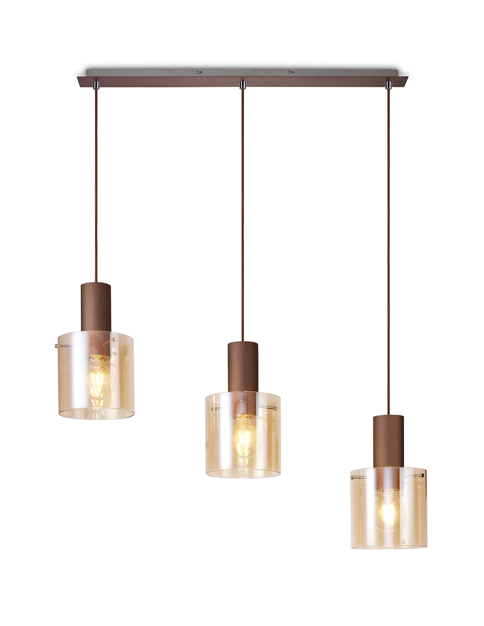 Hailey Linear Pendant, 3 Light Adjustable E27, - Various Finishes