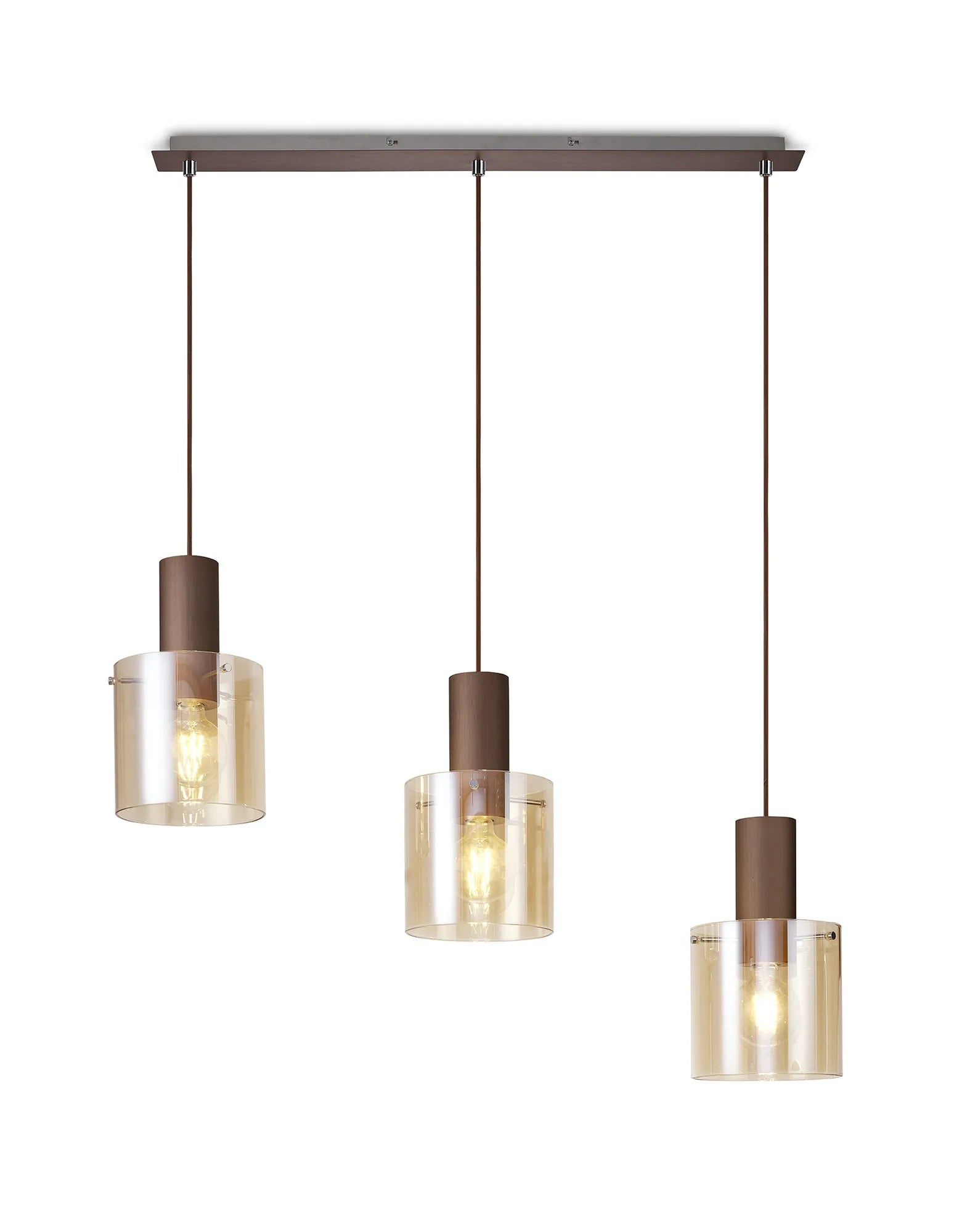 Hailey Linear Pendant, 3 Light Adjustable E27, - Various Finishes