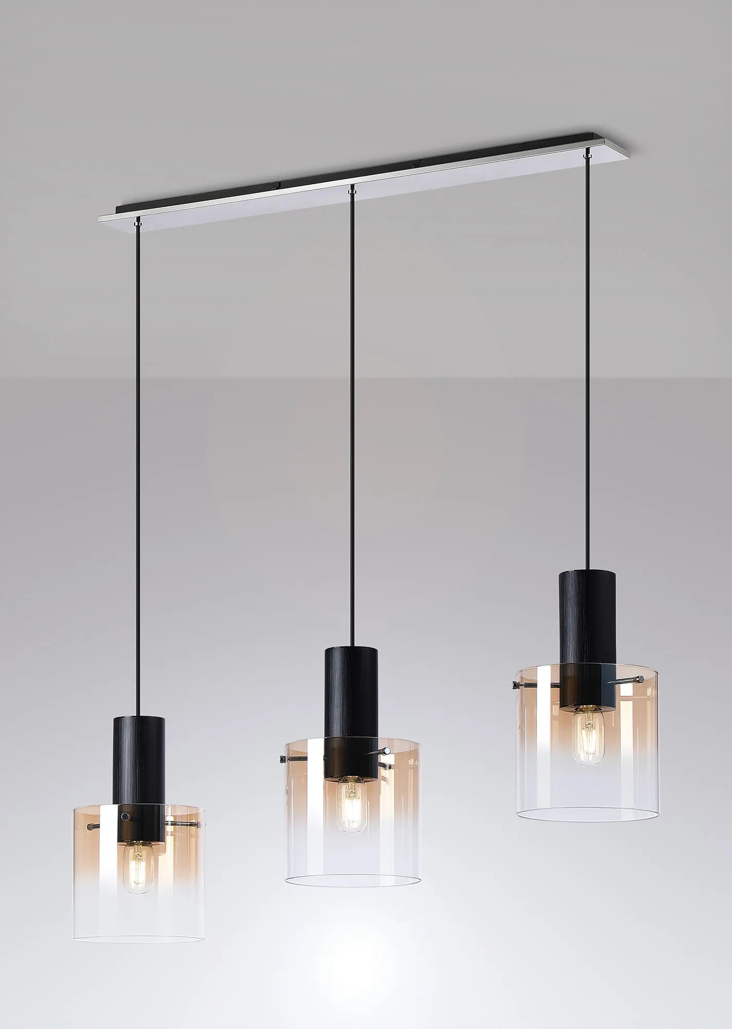 Hailey Linear Pendant, 3 Light Adjustable E27, - Various Finishes