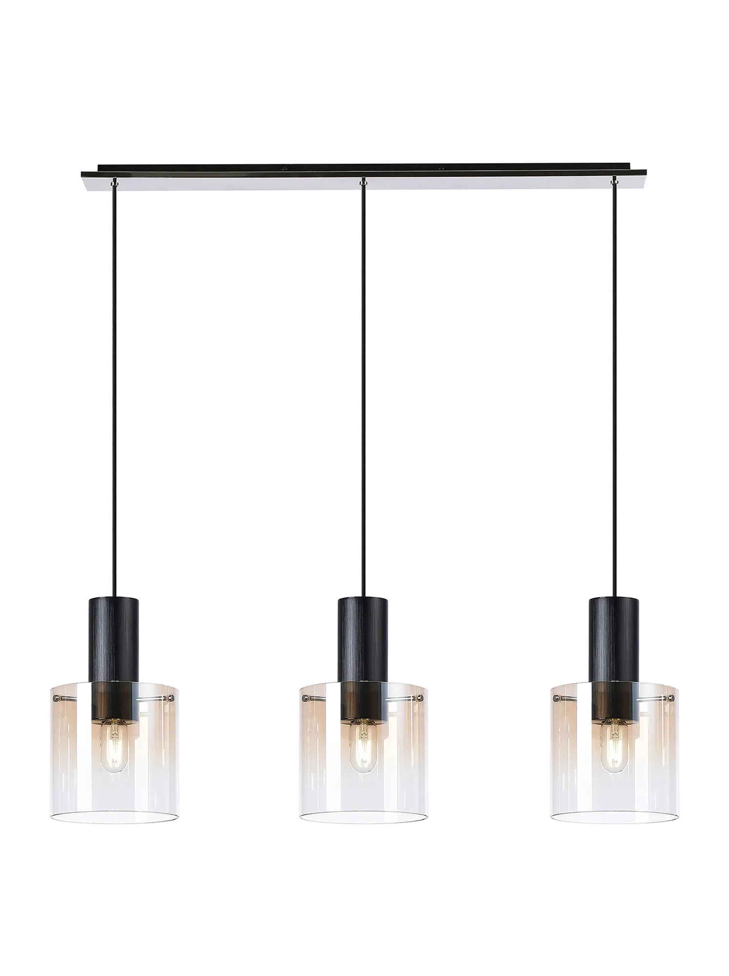 Hailey Linear Pendant, 3 Light Adjustable E27, - Various Finishes