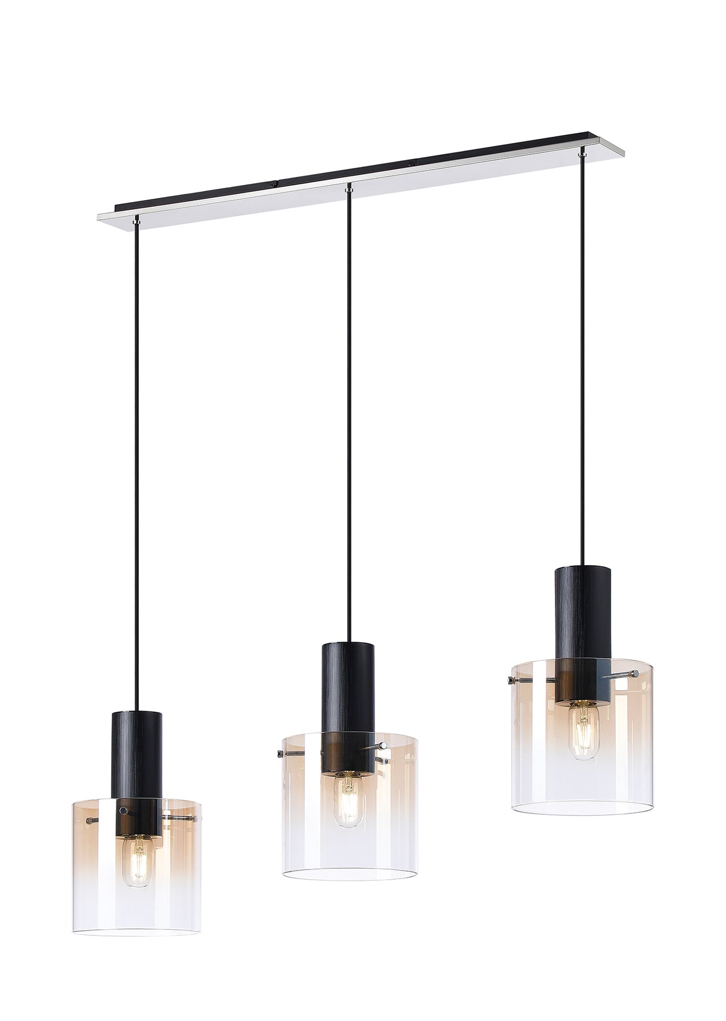 Hailey Linear Pendant, 3 Light Adjustable E27, - Various Finishes