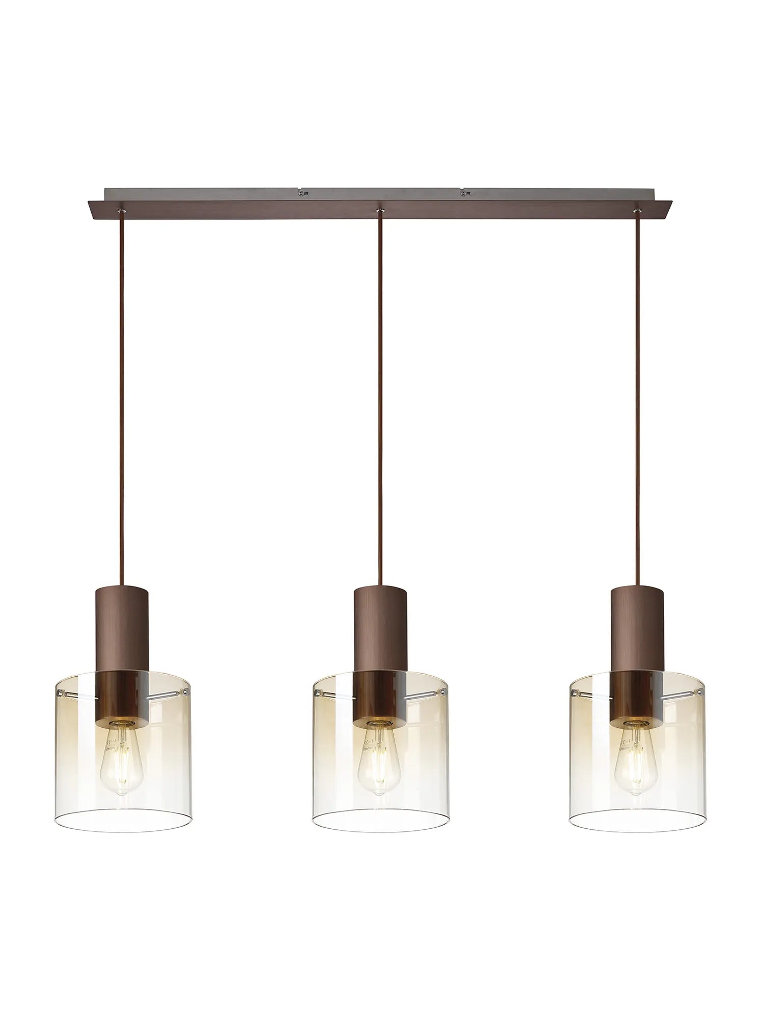 Hailey Linear Pendant, 3 Light Adjustable E27, - Various Finishes