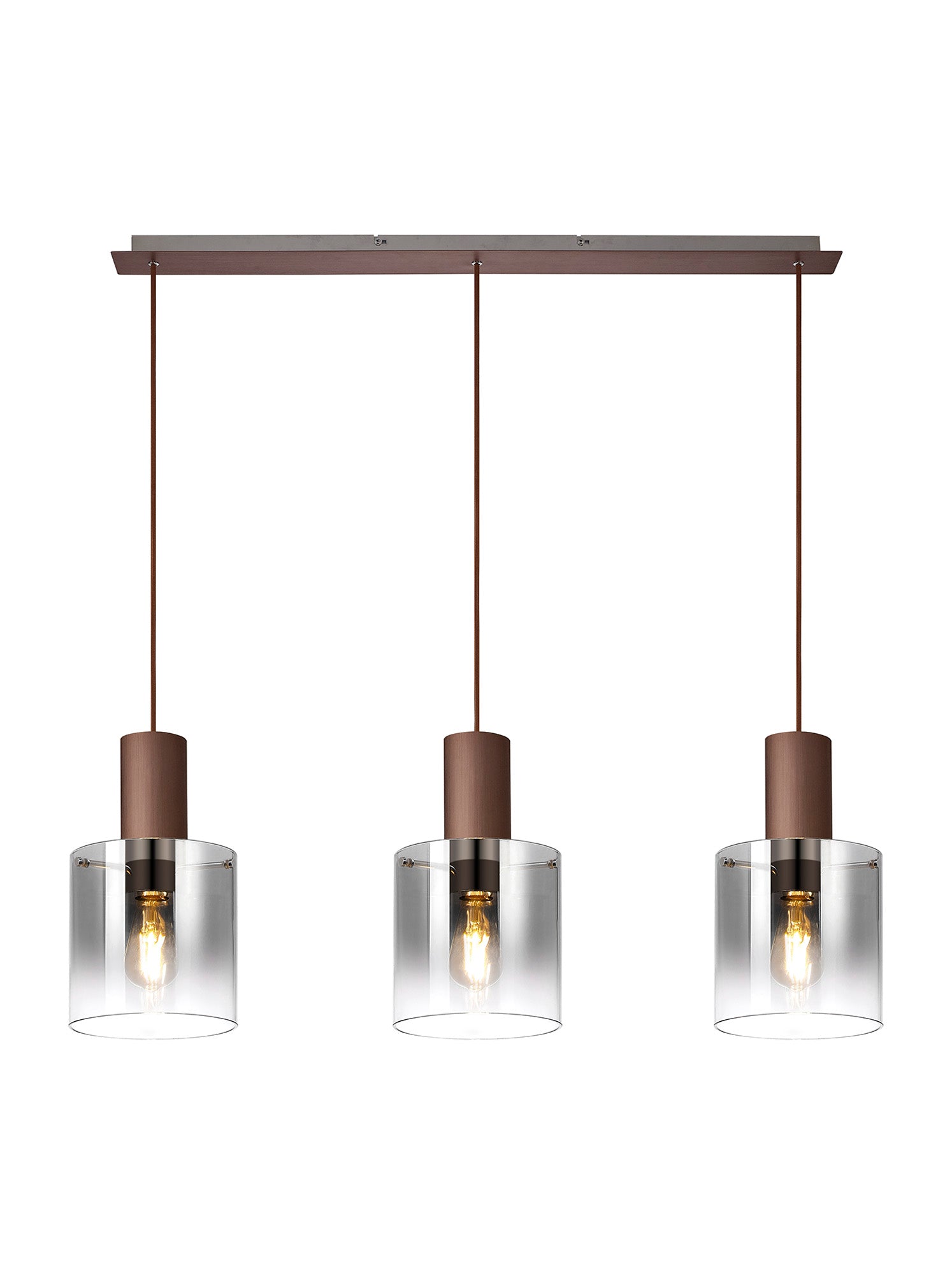 Hailey Linear Pendant, 3 Light Adjustable E27, - Various Finishes