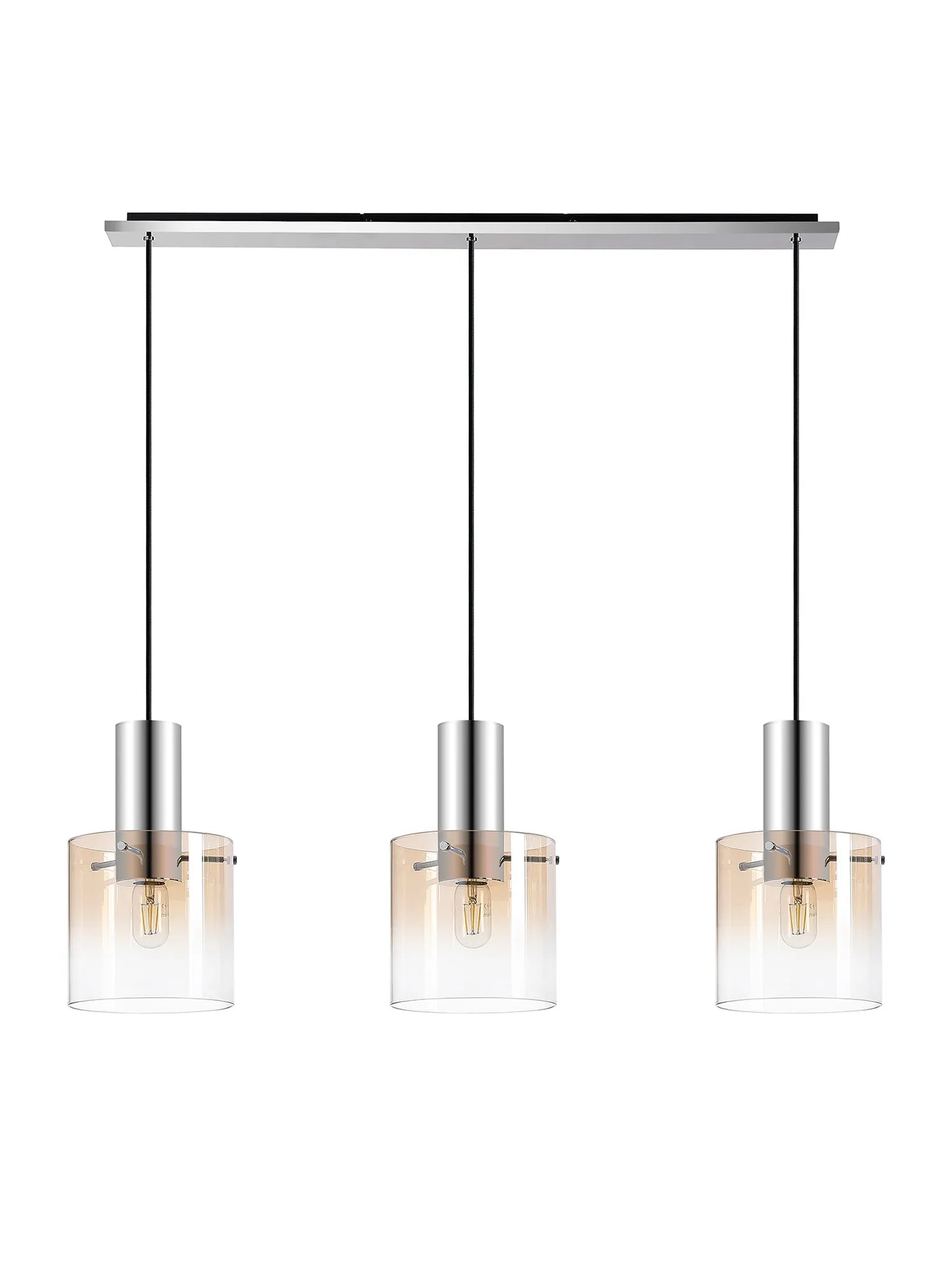 Hailey Linear Pendant, 3 Light Adjustable E27, - Various Finishes