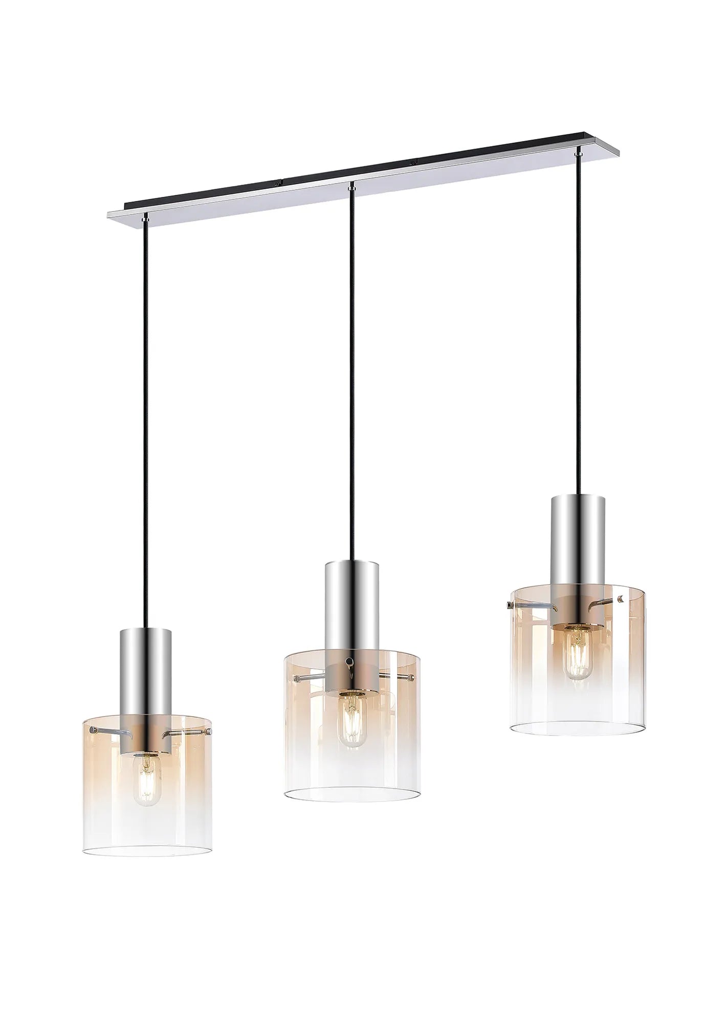 Hailey Linear Pendant, 3 Light Adjustable E27, - Various Finishes