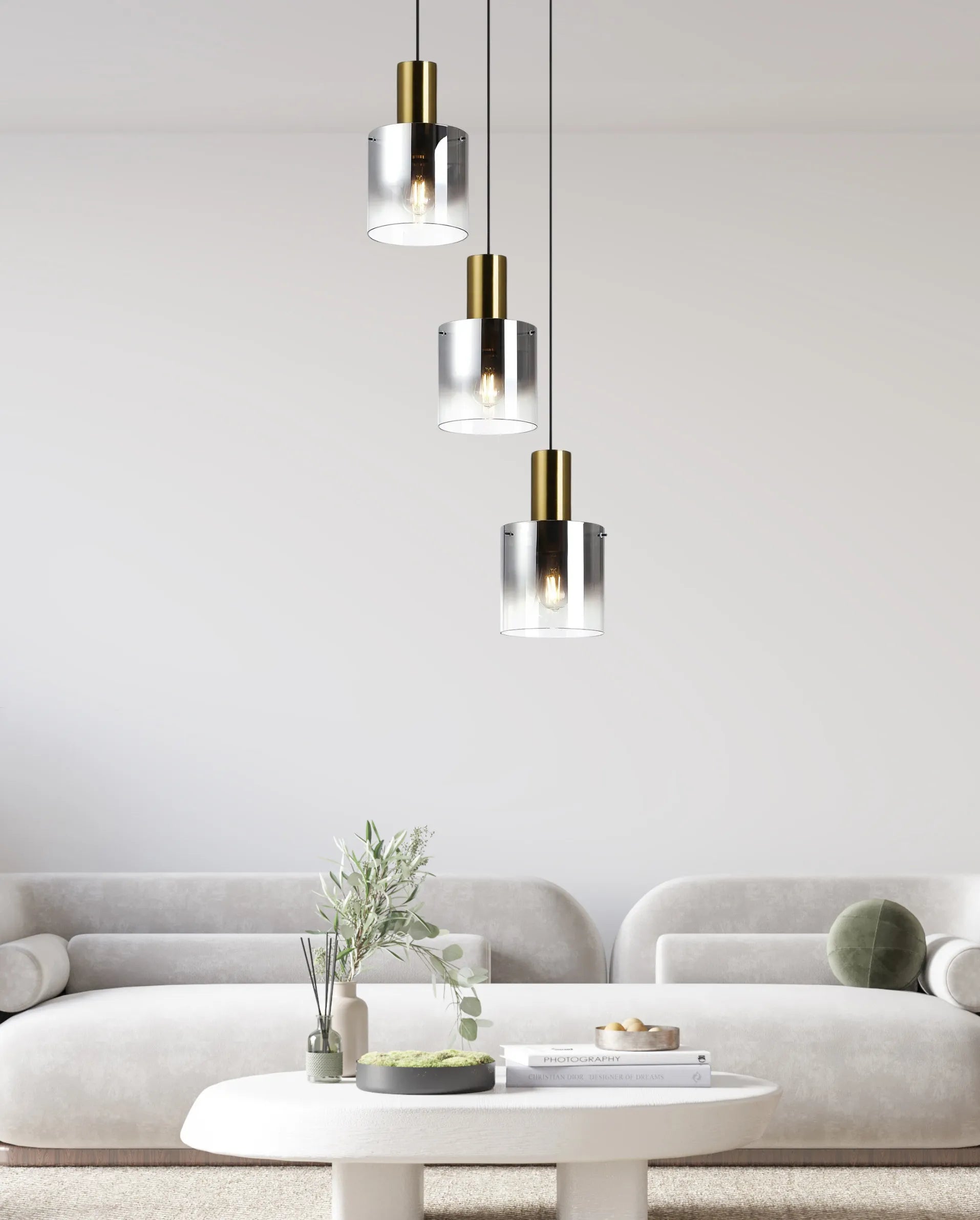 Hailey Linear Pendant, 3 Light Adjustable E27, - Various Finishes