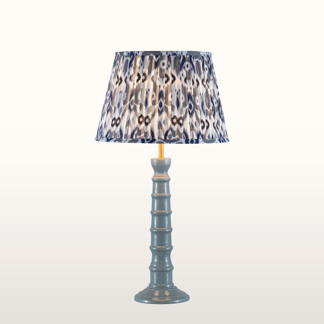 Enamel Table Lamp- Blue/ Burgundy Base w Shades Finishes
