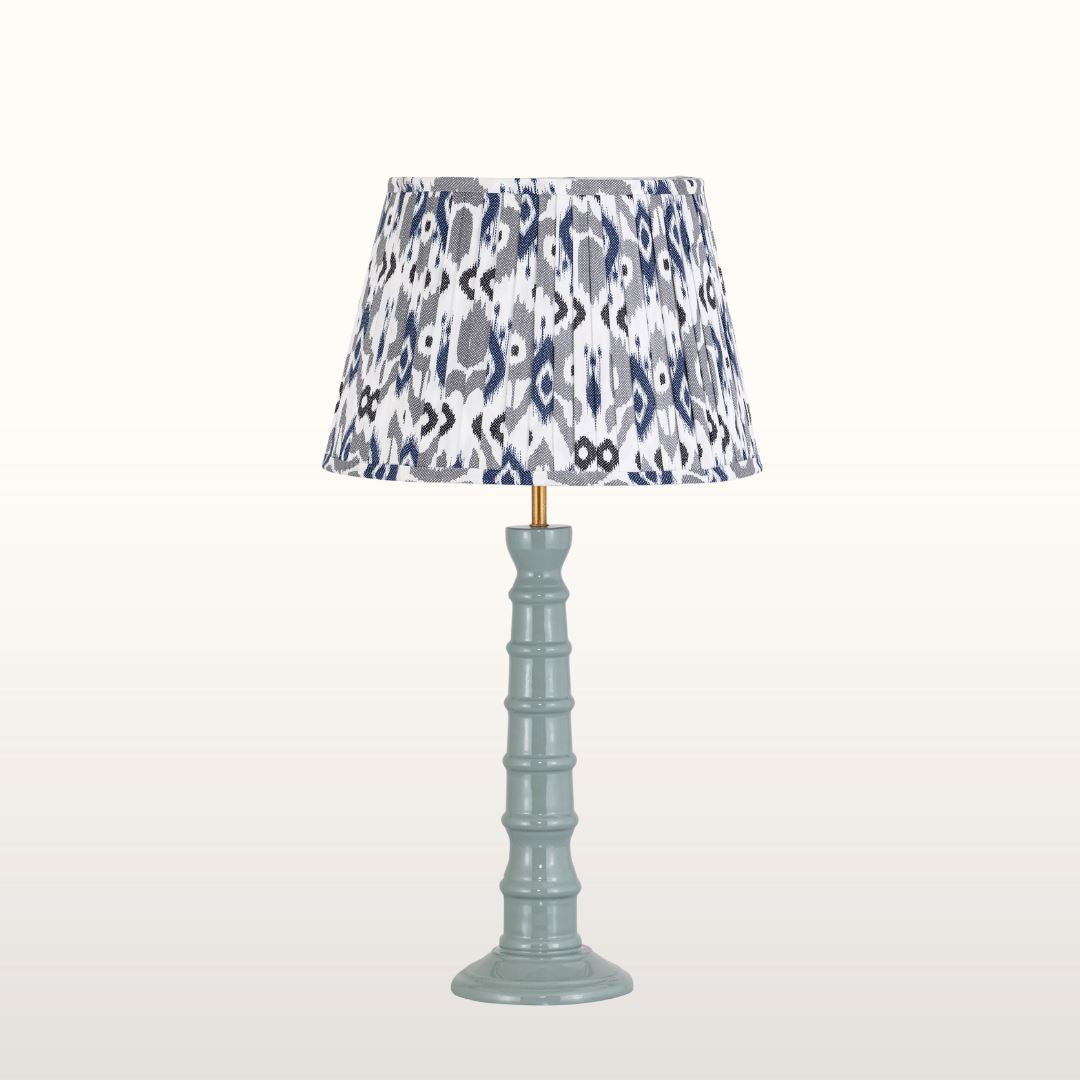 Enamel Table Lamp- Blue/ Burgundy Base w Shades Finishes