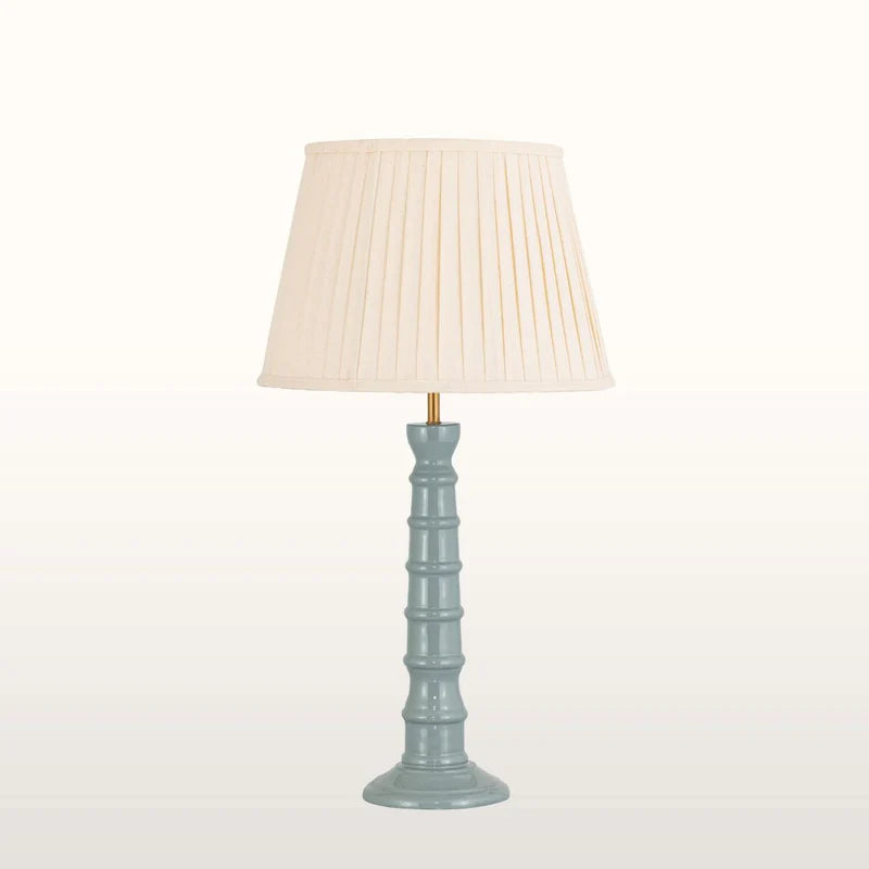 Enamel Table Lamp- Blue/ Burgundy Base w Shades Finishes