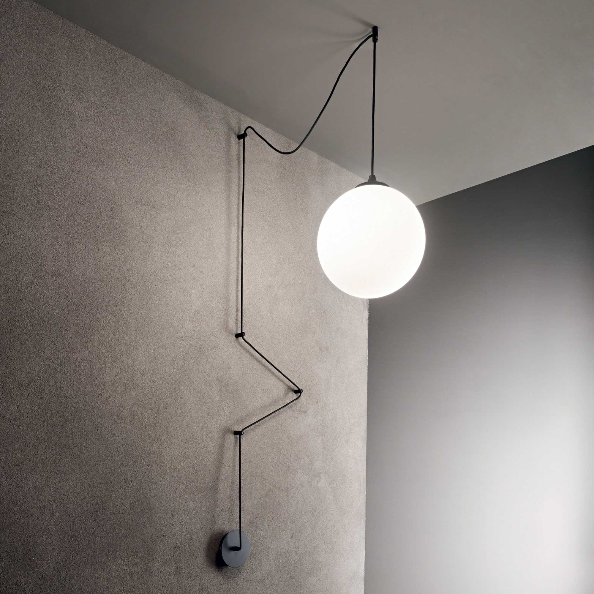 Boa Wall Light - White/Black Finish - Cusack Lighting