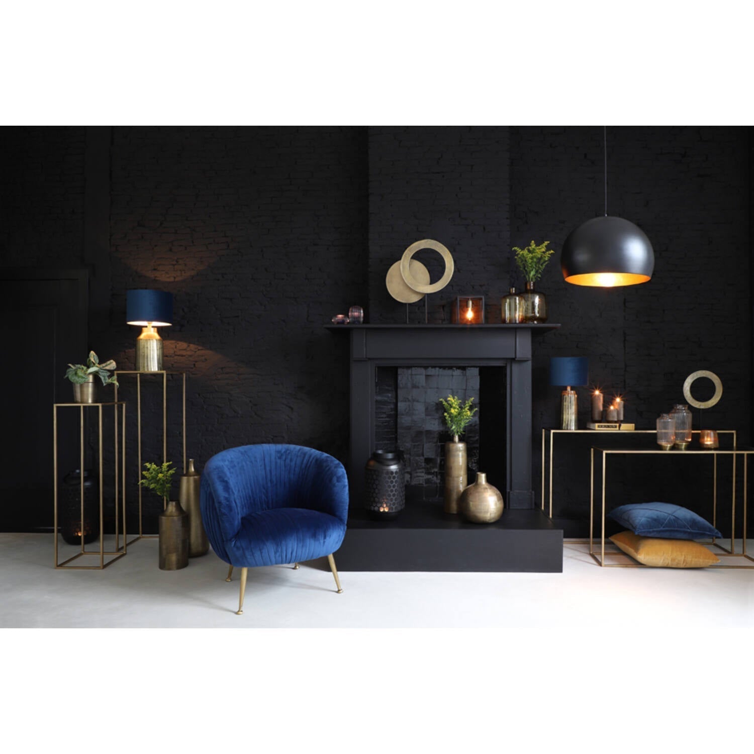 Boca Console Black Wash - Gold