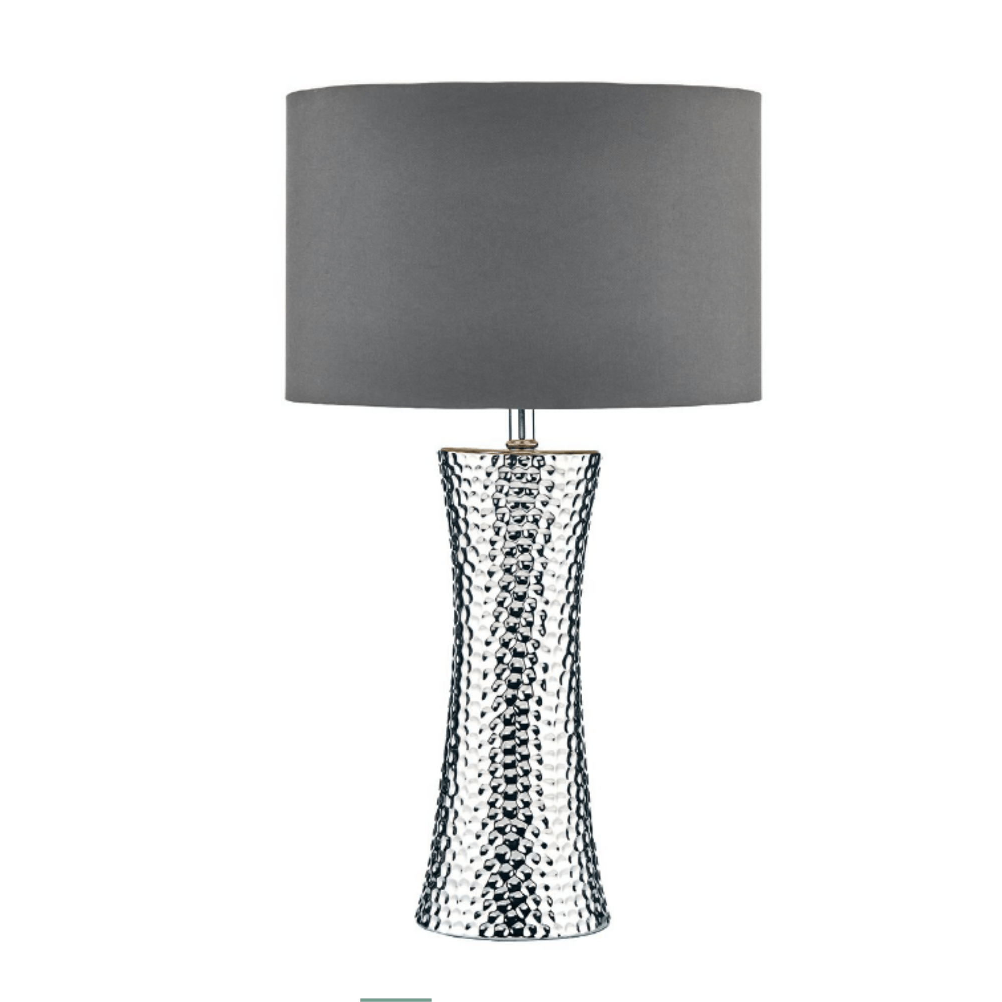 Bokara Table Lamp Silver C/W Shade - Cusack Lighting