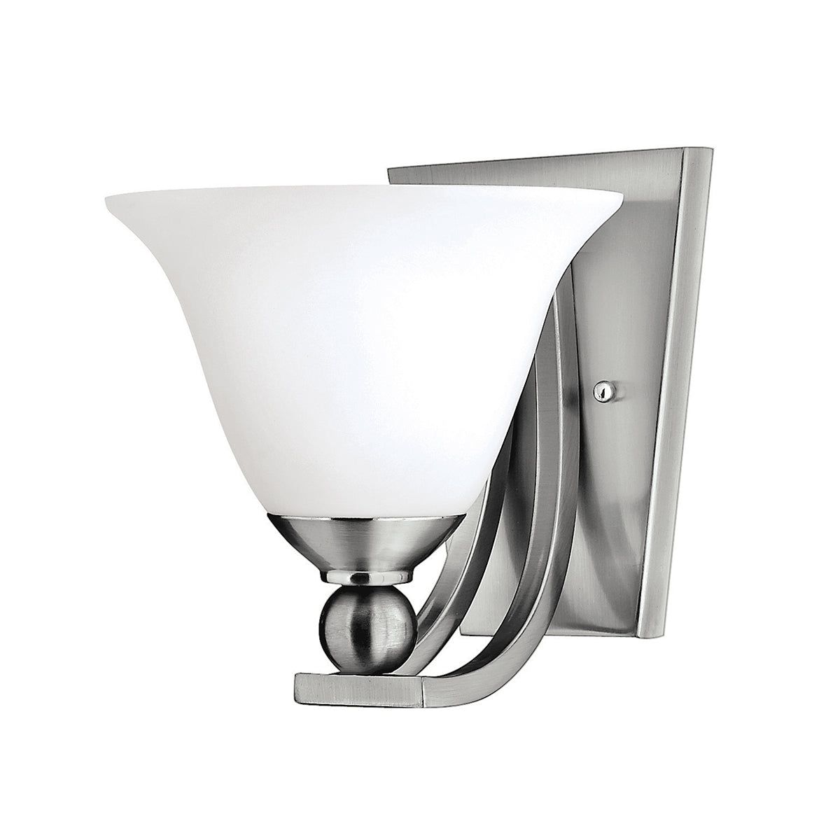 Bolla 1Lt Wall Light - Brushed Nickel Finish