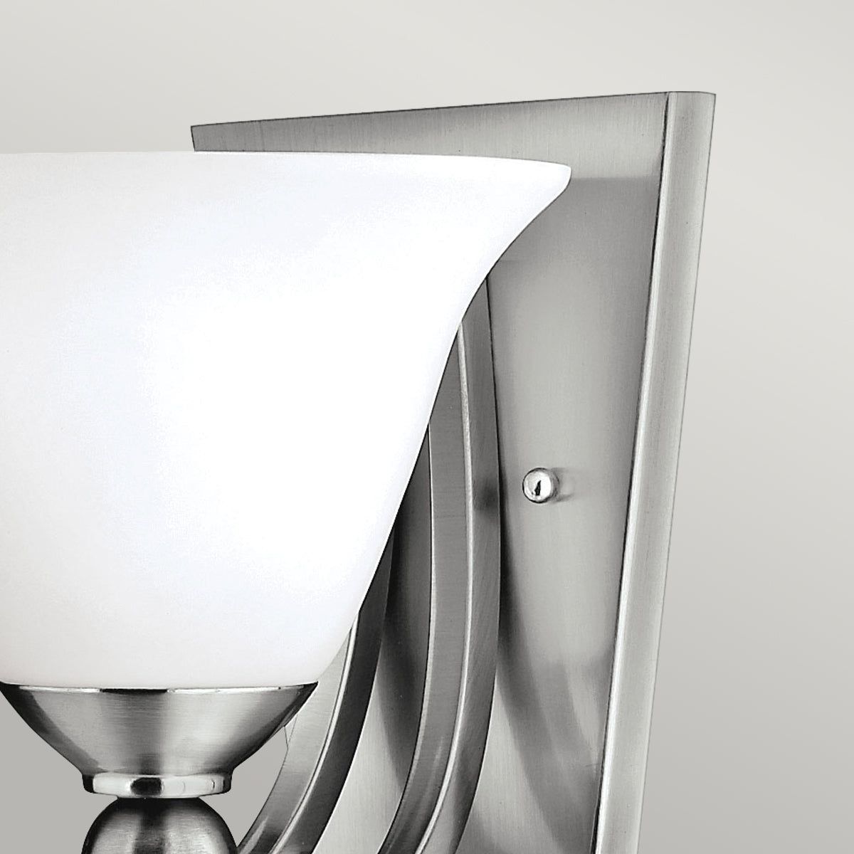 Bolla 1Lt Wall Light - Brushed Nickel Finish