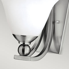 Bolla 1Lt Wall Light - Brushed Nickel Finish