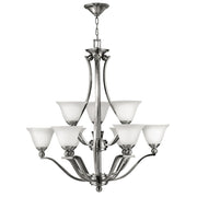 Bolla 9Lt Double Height Ceiling Light - Brushed Nickel Finish