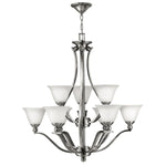 Bolla 9Lt Double Height Ceiling Light - Brushed Nickel Finish