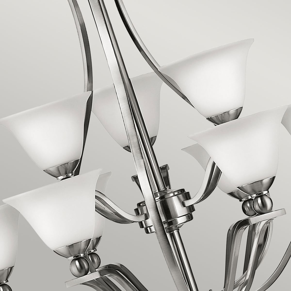 Bolla 9Lt Double Height Ceiling Light - Brushed Nickel Finish