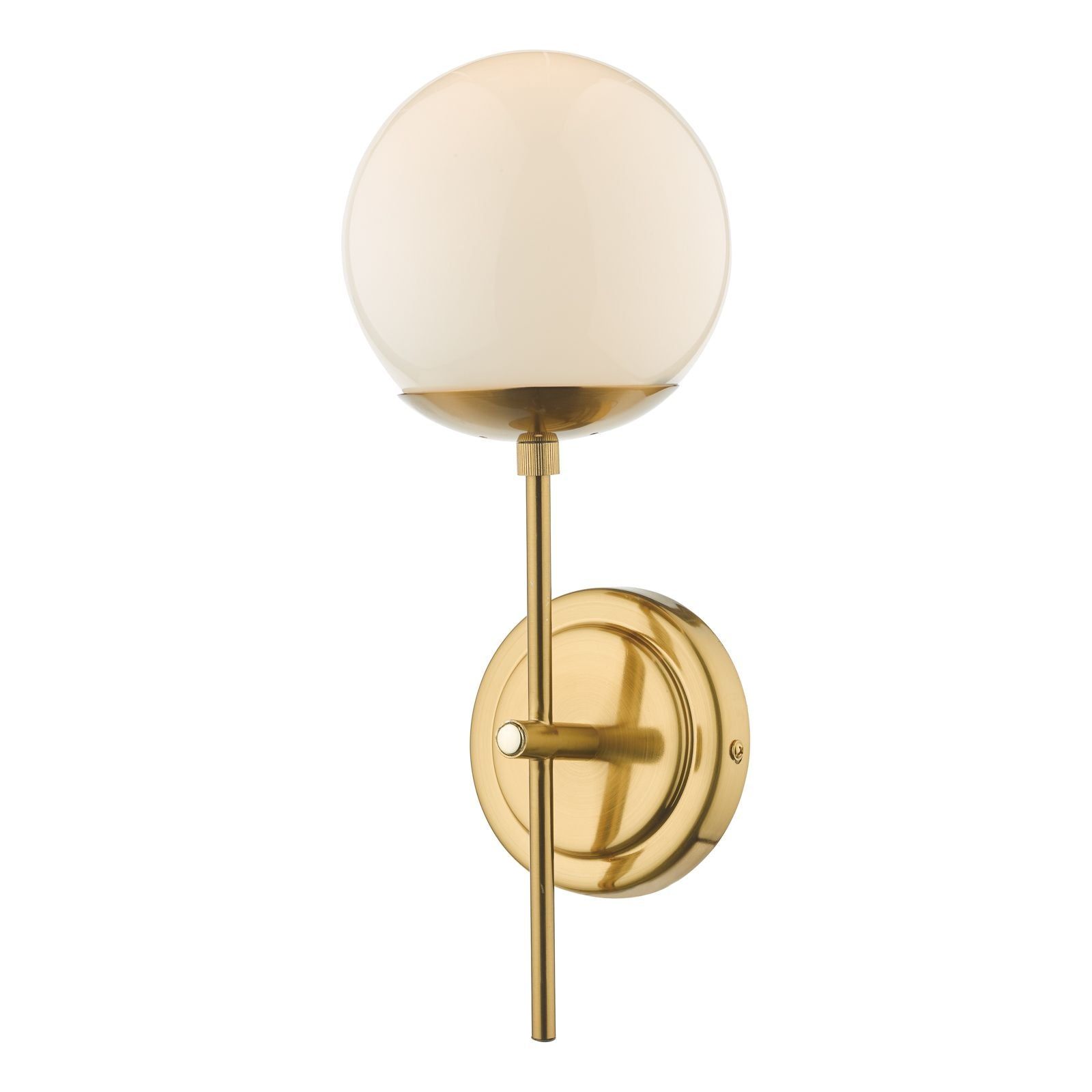 Dar Bombazine Wall Light - Natural Brass & Opal Glass IP20