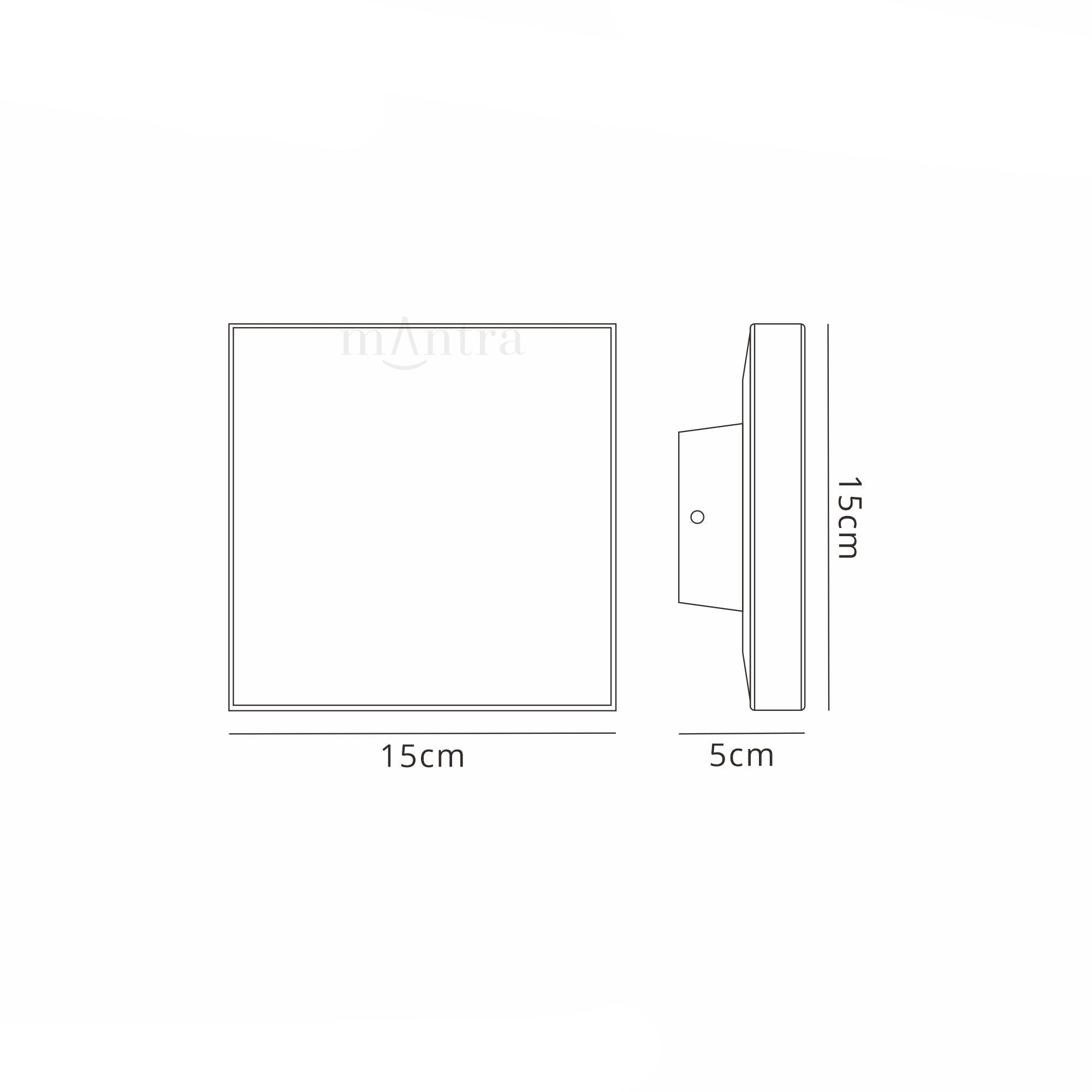 Bora Round/Square Wall Lamp, 9.6W LED, 3000K, 720lm, IP54, White,Anthracite,Rust Brown  3yrs Warranty