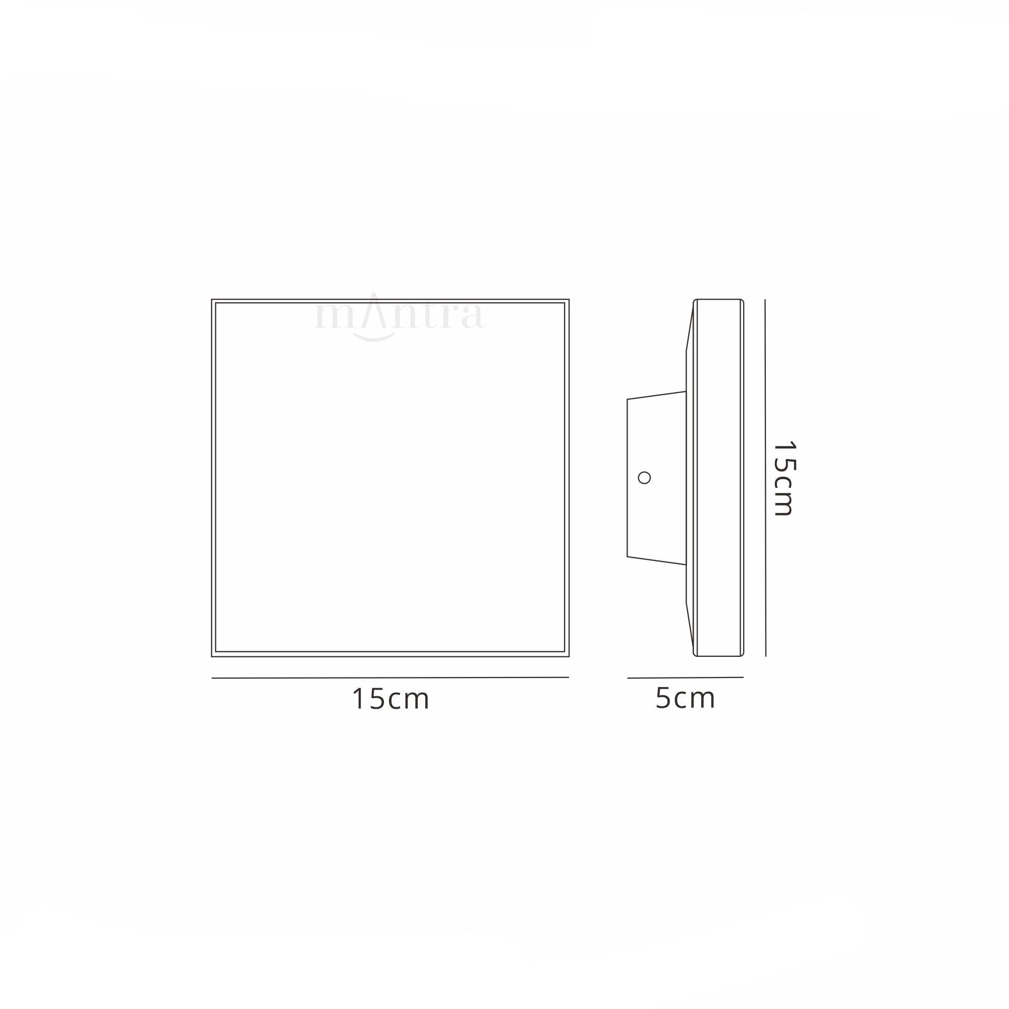 Bora Round/Square Wall Lamp, 9.6W LED, 3000K, 720lm, IP54, White,Anthracite,Rust Brown  3yrs Warranty