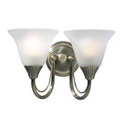Dar Boston Double Wall Bracket Antique Brass - Cusack Lighting