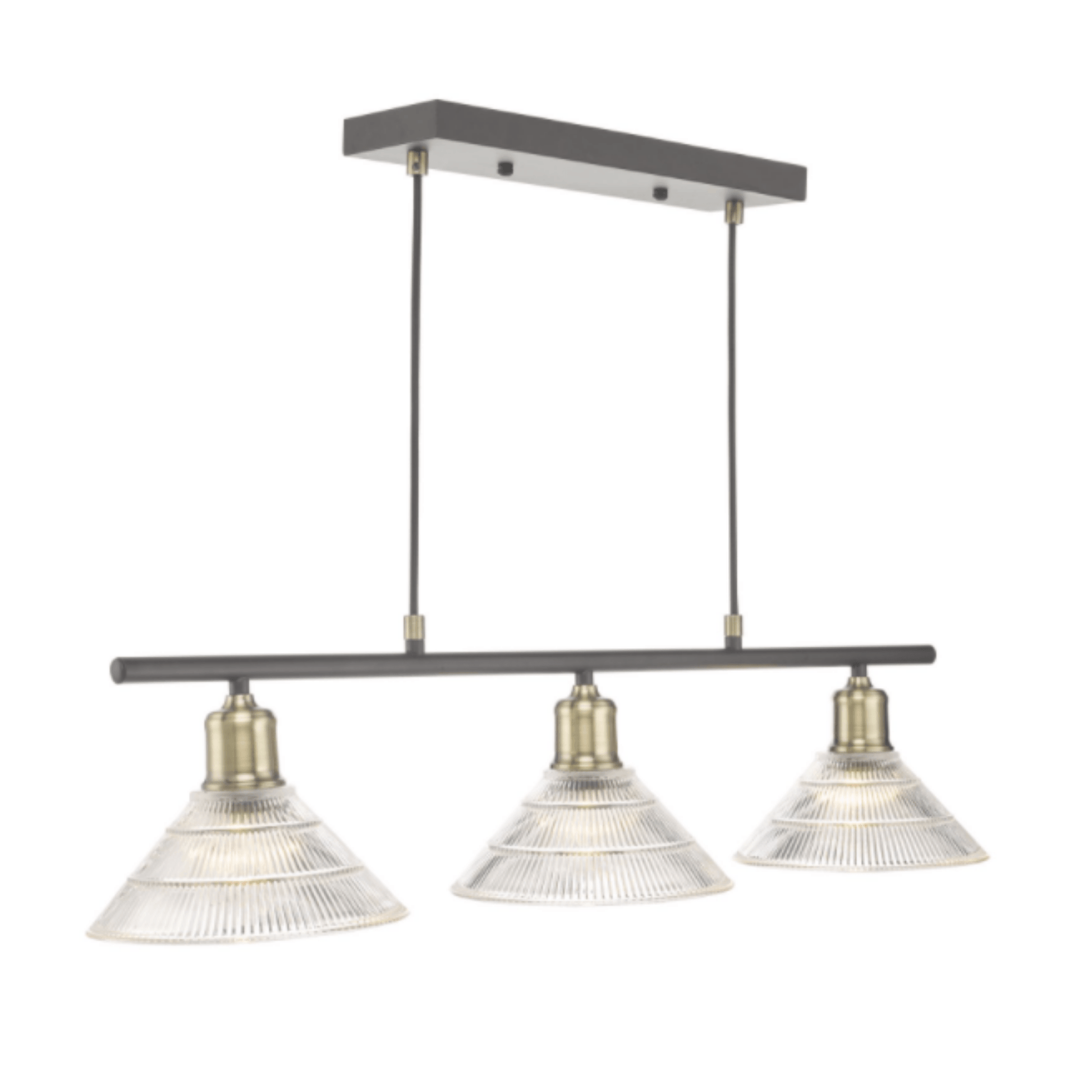 Boyd 3 Light Bar Antique Brass with Glass Shade - Cusack Lighting