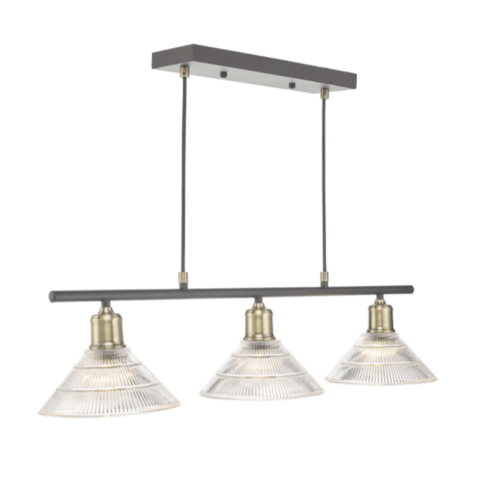 Boyd 3 Light Bar Antique Brass with Glass Shade - Cusack Lighting