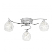Boyer 3Lt Ceiling Lamp, Chrome/Antique Brass 