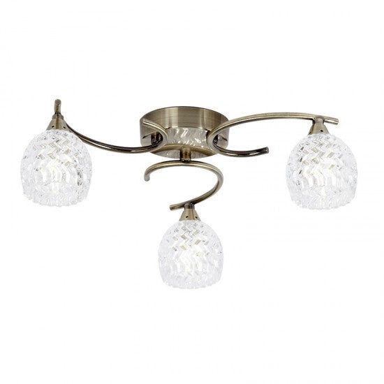 Boyer 3Lt Ceiling Lamp, Chrome/Antique Brass 