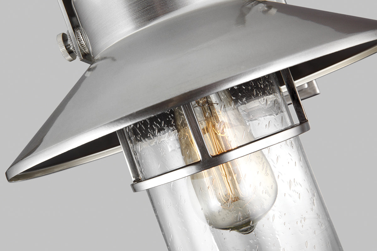 Boynton Medium Wall Lantern – Brushed Steel Finish