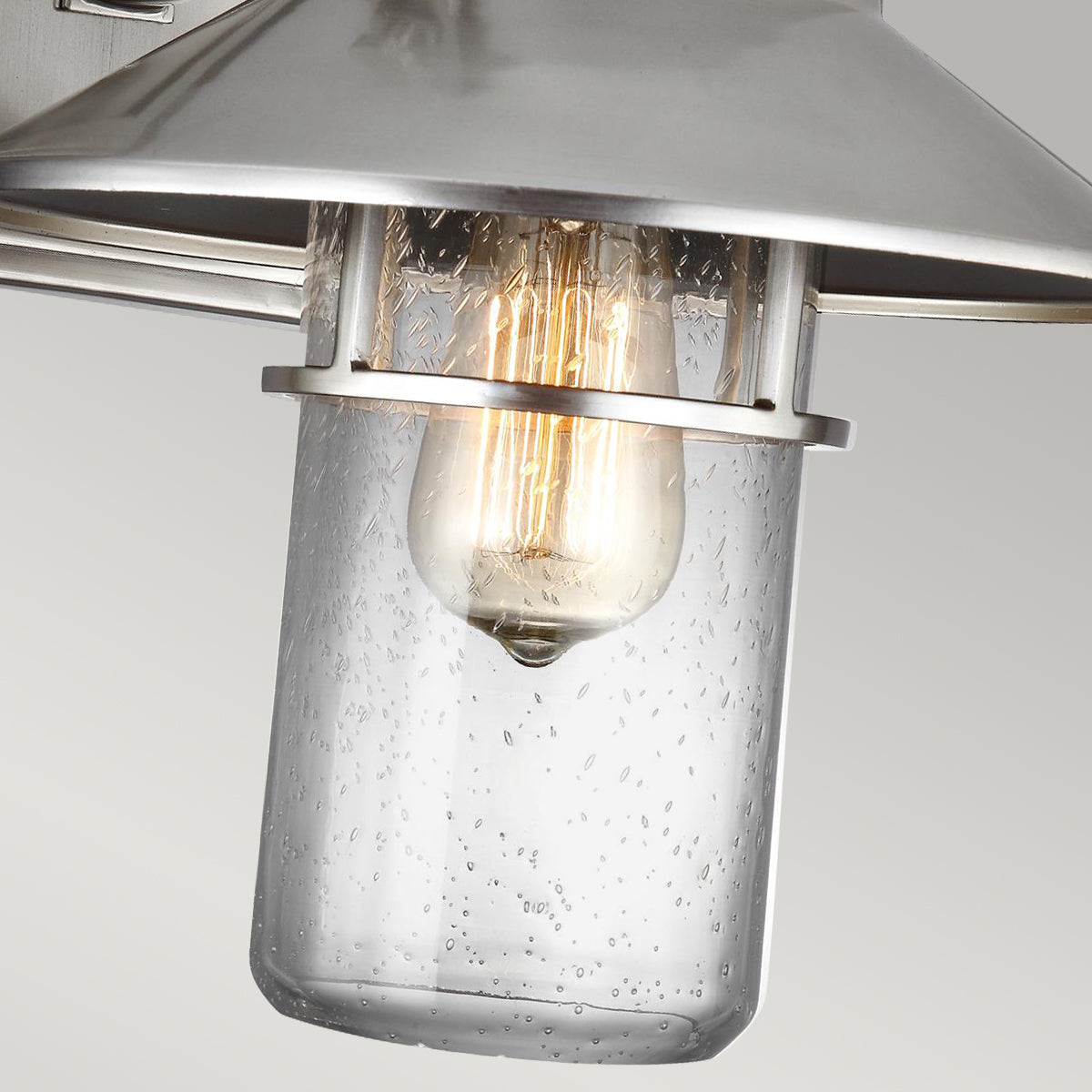 Boynton Medium Wall Lantern – Brushed Steel Finish