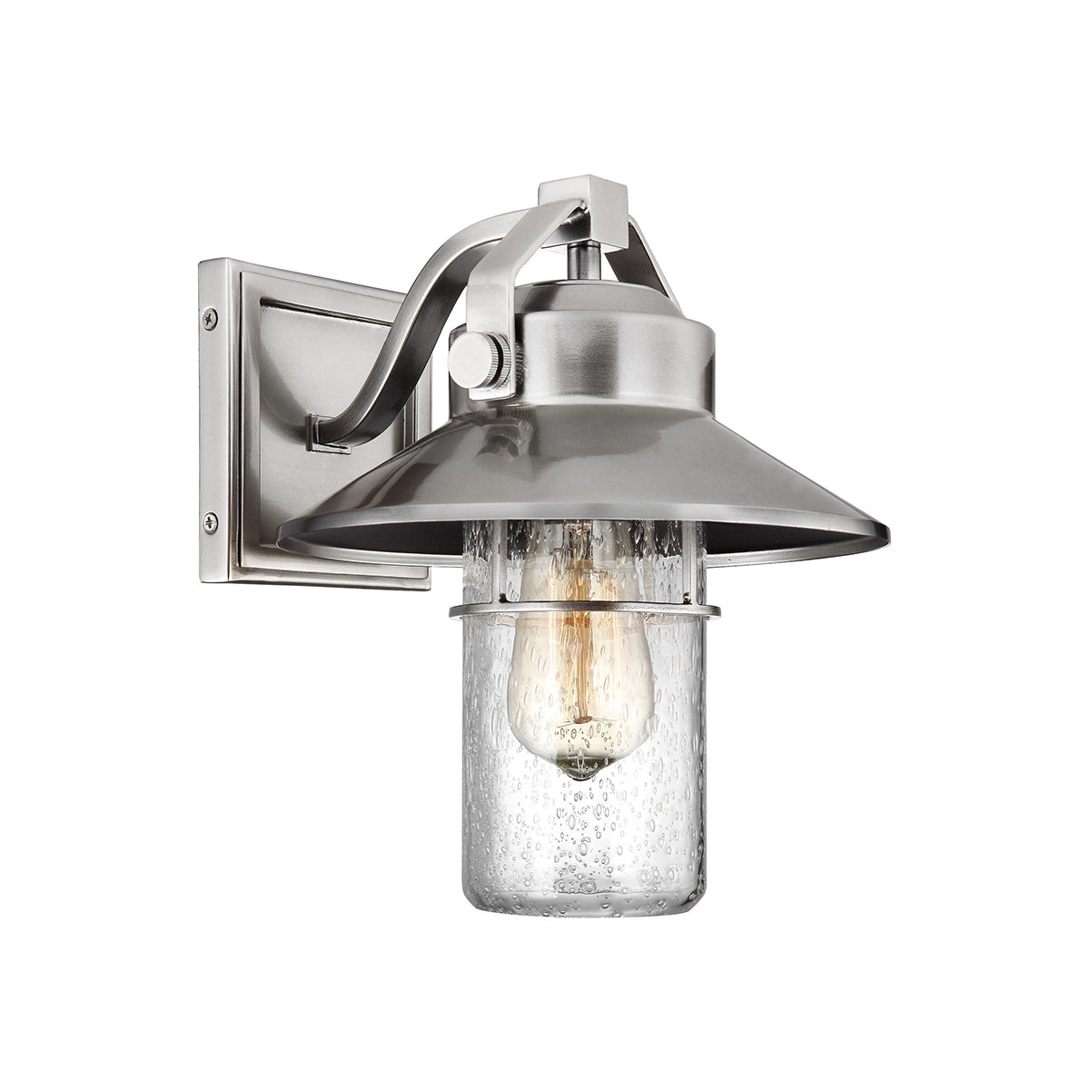 Boynton Small Wall Lantern – Brushed Steel Finish