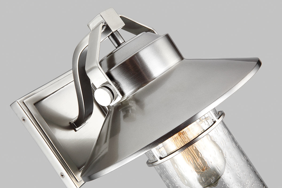 Boynton Small Wall Lantern – Brushed Steel Finish
