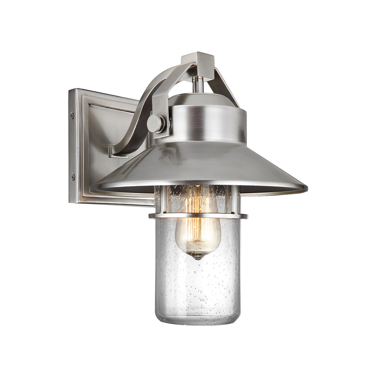 Boynton Medium Wall Lantern – Brushed Steel Finish