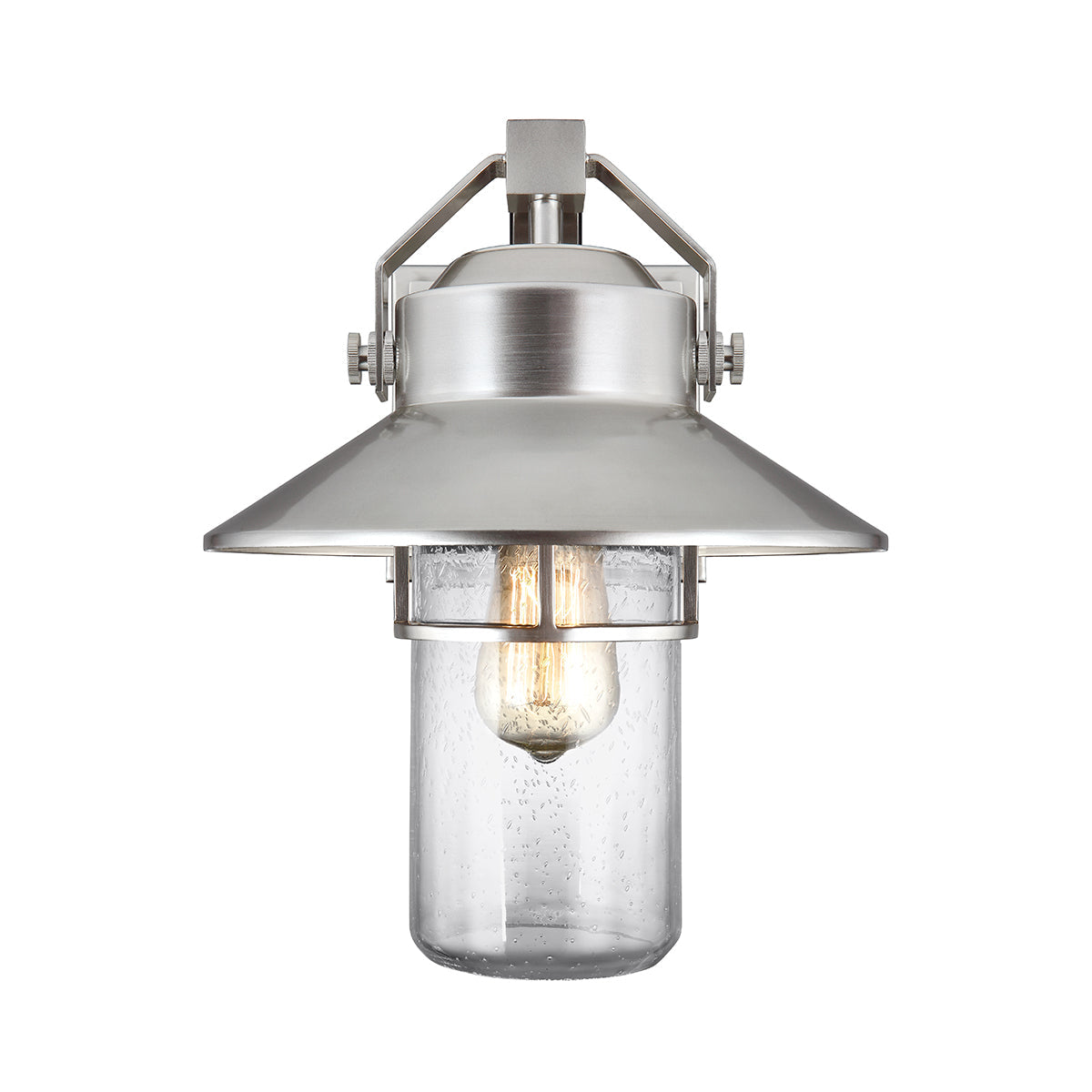 Boynton Medium Wall Lantern – Brushed Steel Finish