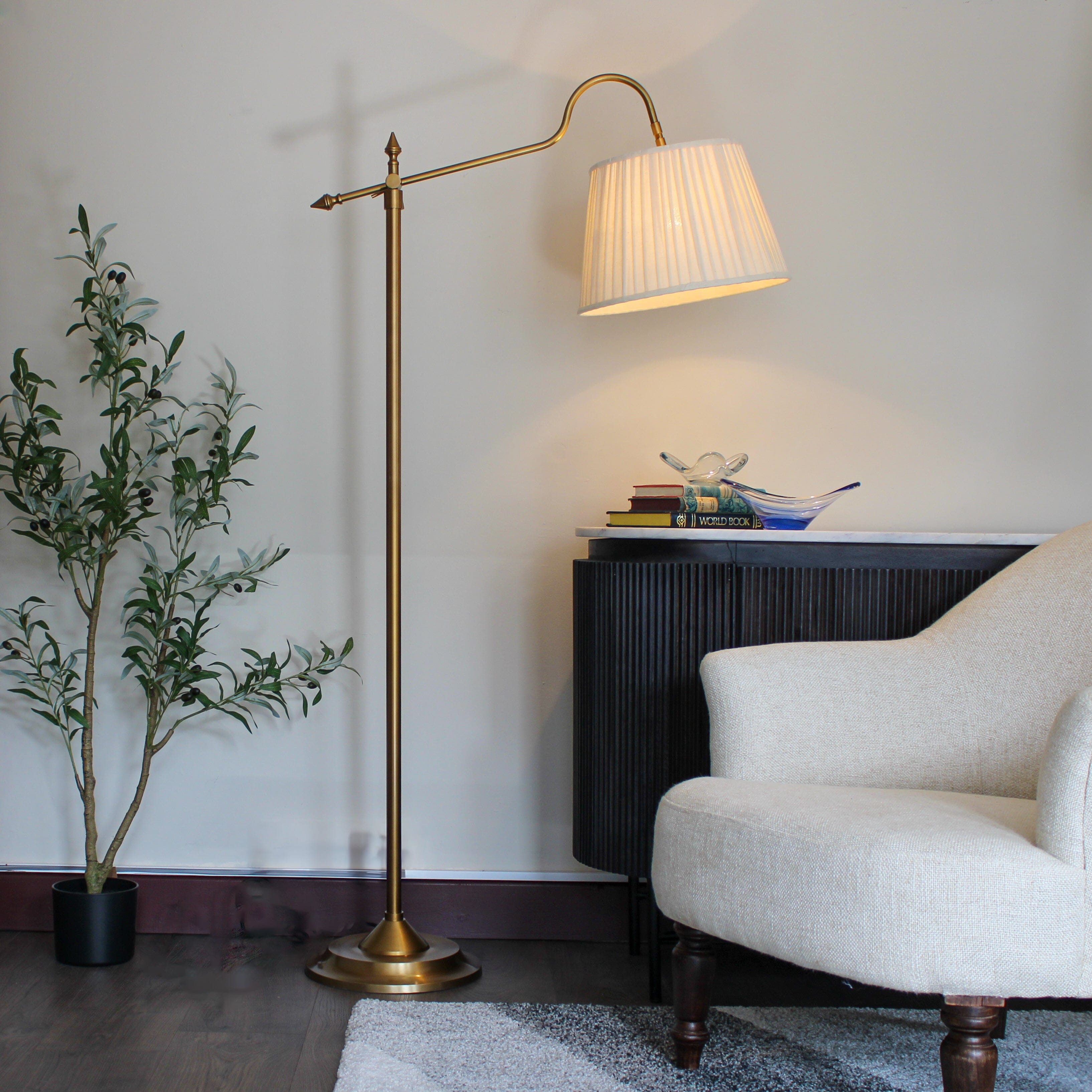 Reading Floor Lamp- Brass Finish
