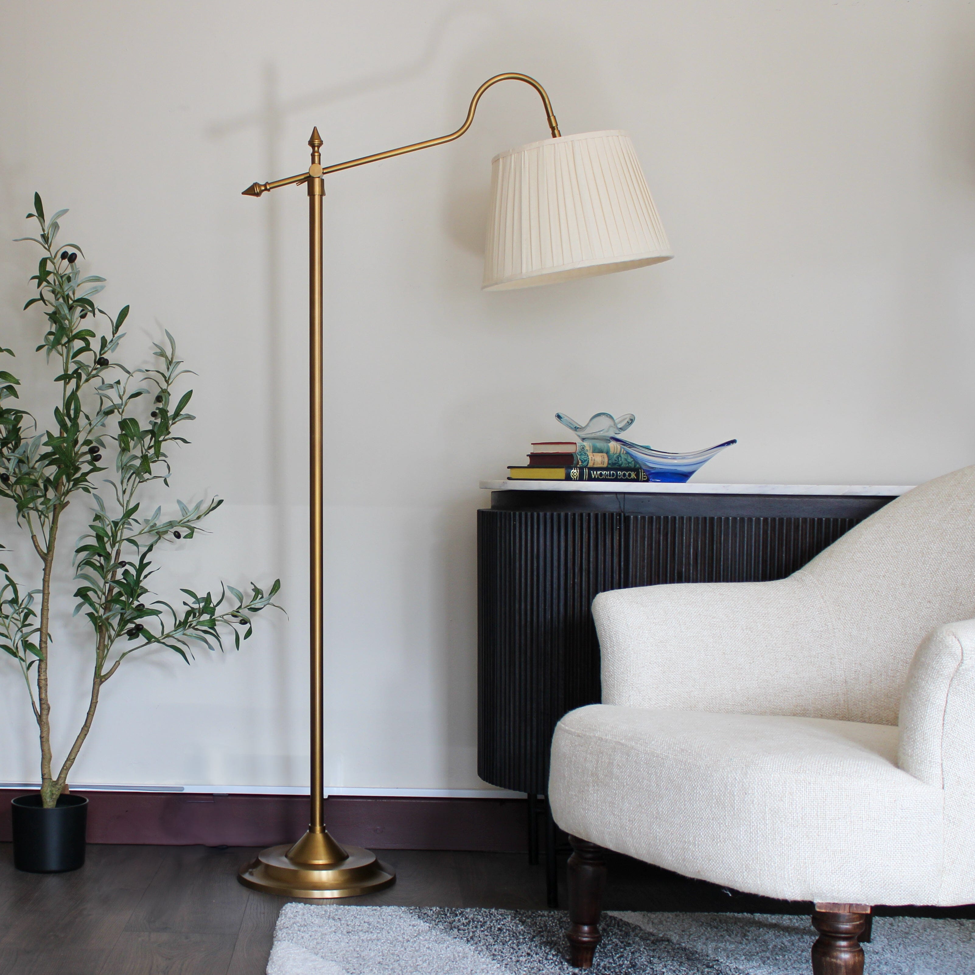 Reading Floor Lamp- Brass Finish